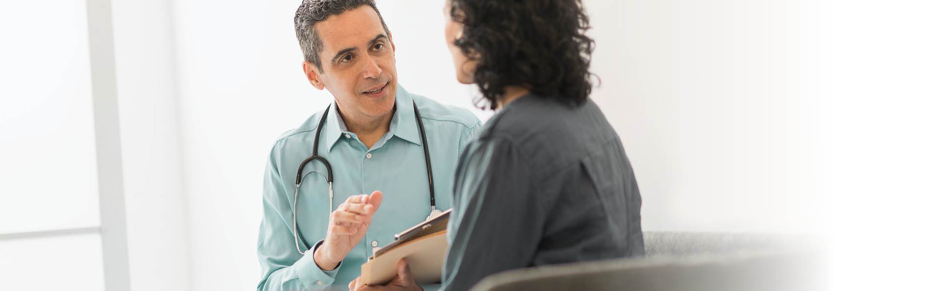 patient and doctor talking