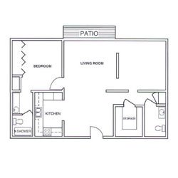 Laurel Oaks One Bedroom Deluxe Floor Plan