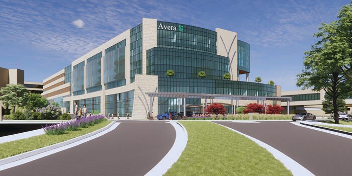 Artist rendering of six-story tower addition to Avera McKennan Hospital & University Health Center, Sioux Falls, SD.