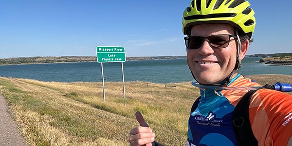 Dr. Buchanan on his 150 mile bike ride.